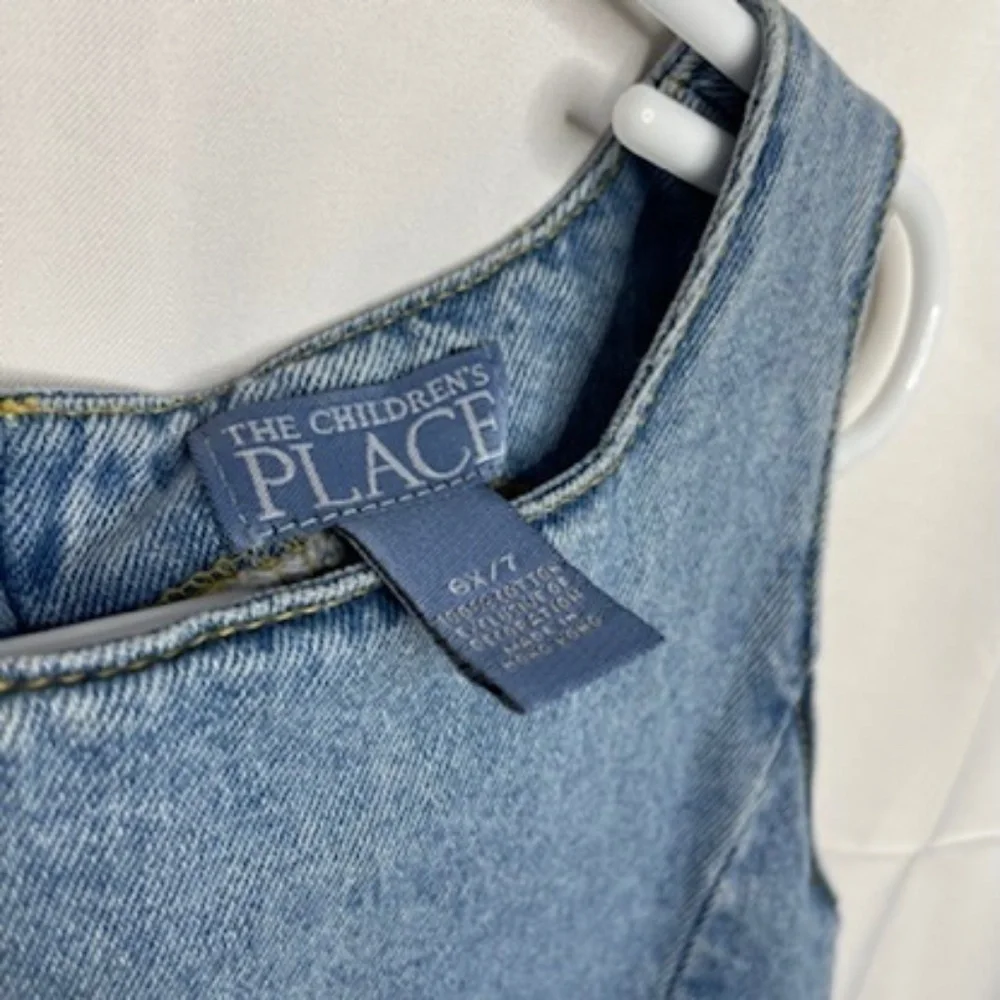 Vintage The Children's Place Embroidered Denim Dress Girls Size 6X/7 - Picture 3 of 6